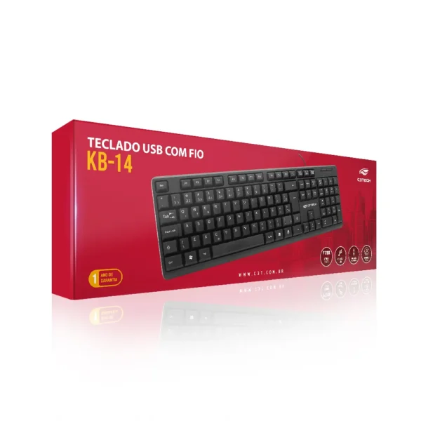 Teclado USB Padrao KB-14BK Preto C3Tech - Image 4